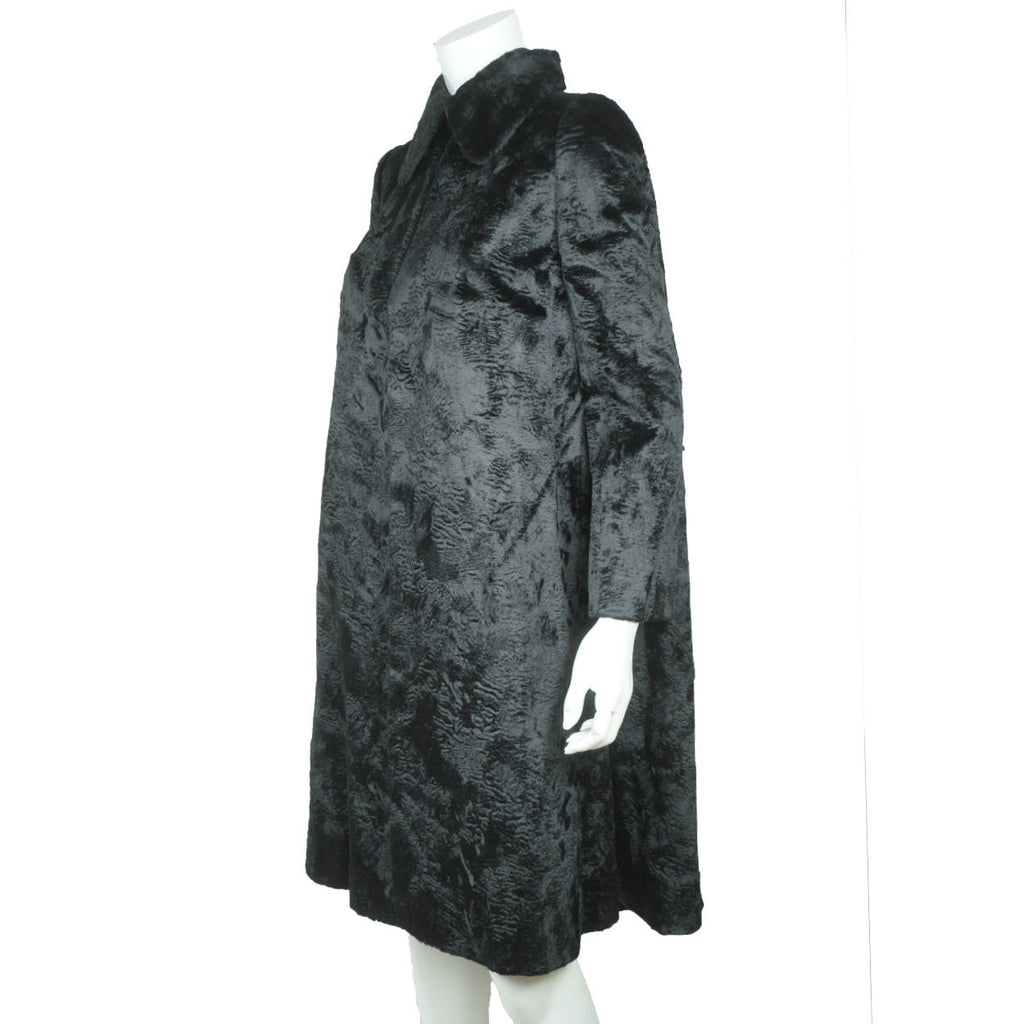 Vintage 1960s Jean Patou Boutique Paris Black Velvet Coat France Ladies Size M - Poppy's Vintage Clothing