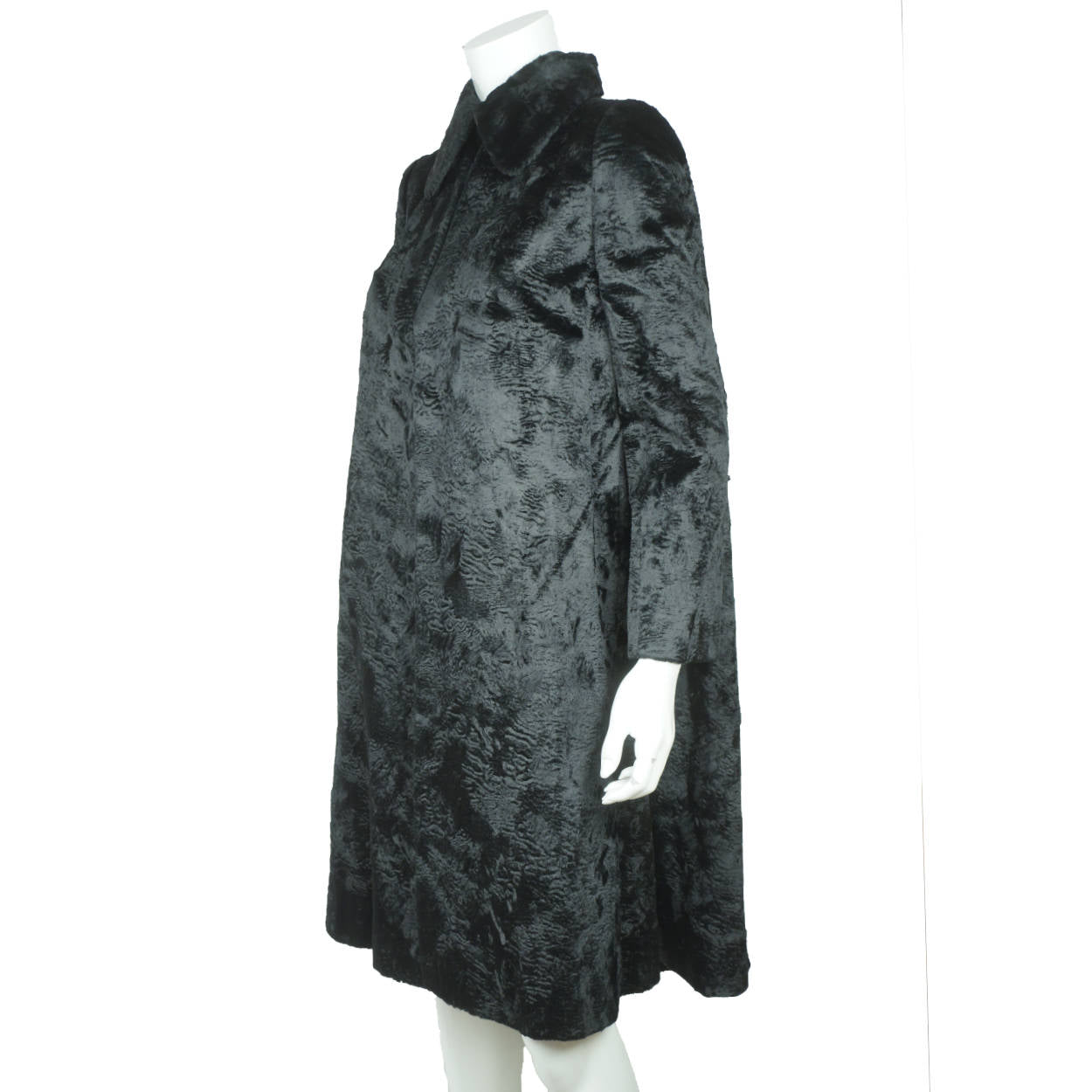 Vintage 1960s Jean Patou Boutique Paris Black Velvet Coat France Ladies Size M - Poppy's Vintage Clothing