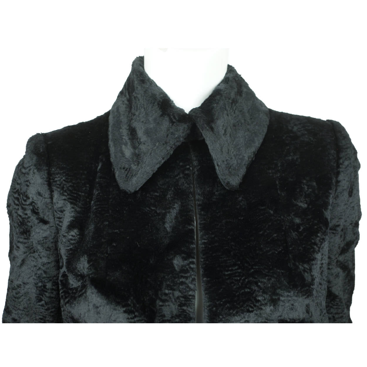Vintage 1960s Jean Patou Boutique Paris Black Velvet Coat France Ladies Size M - Poppy's Vintage Clothing