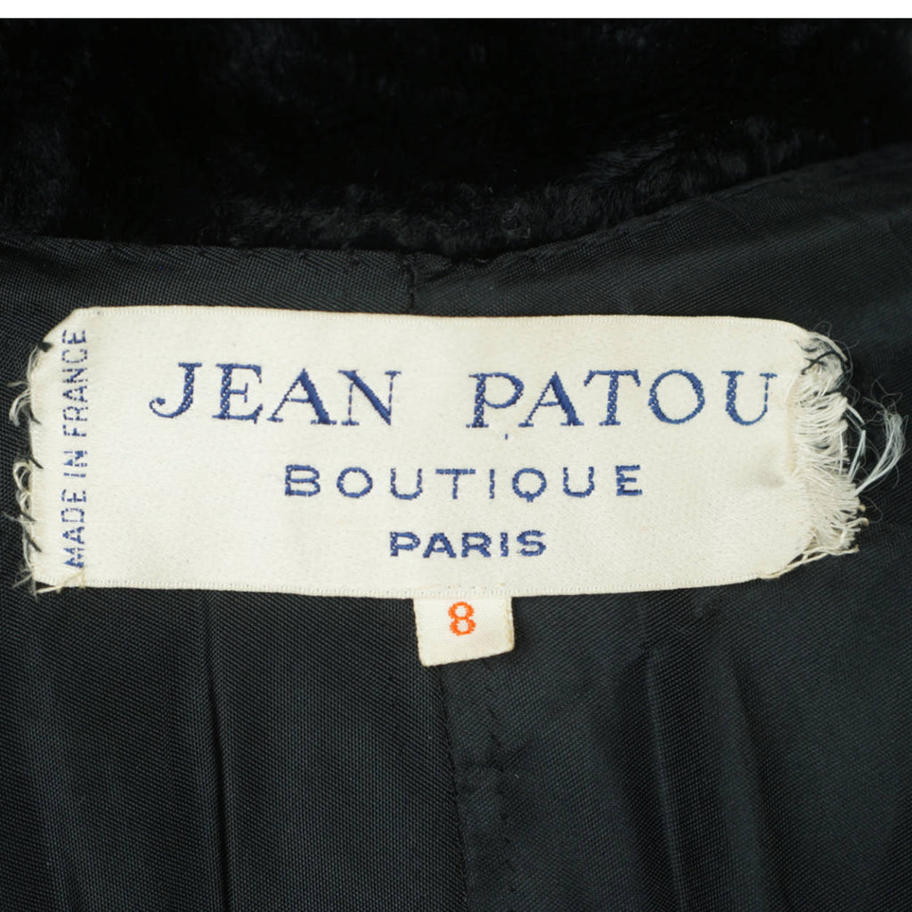 Vintage 1960s Jean Patou Boutique Paris Black Velvet Coat France Ladies Size M - Poppy's Vintage Clothing