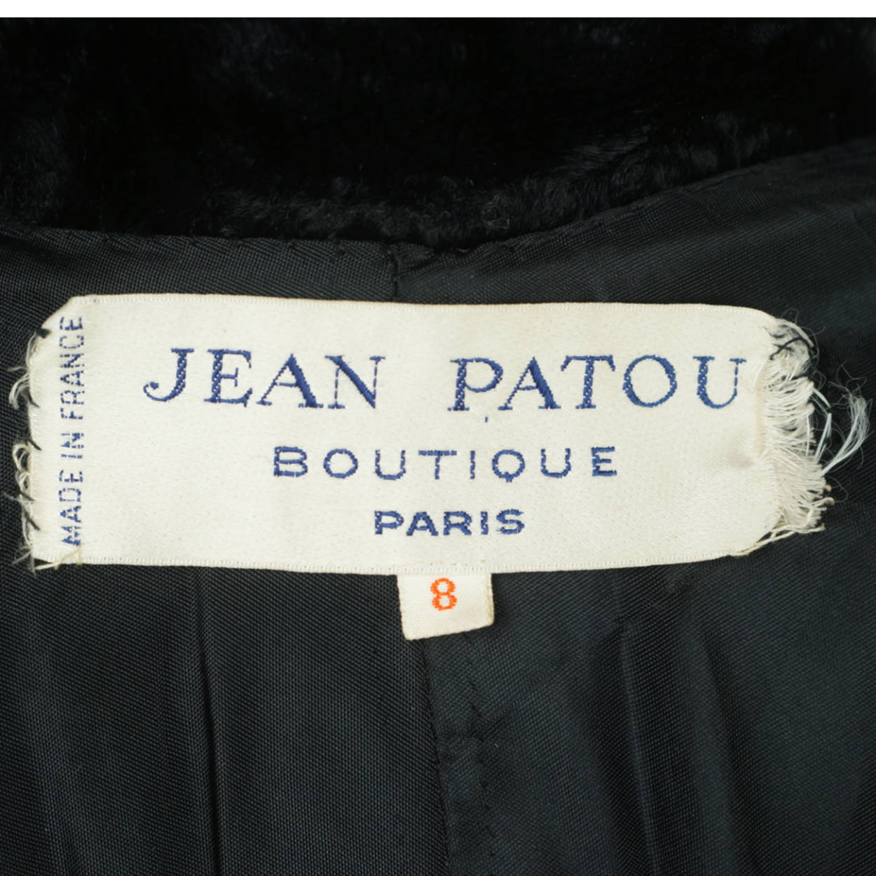 Vintage 1960s Jean Patou Boutique Paris Black Velvet Coat France Ladies Size M - Poppy's Vintage Clothing