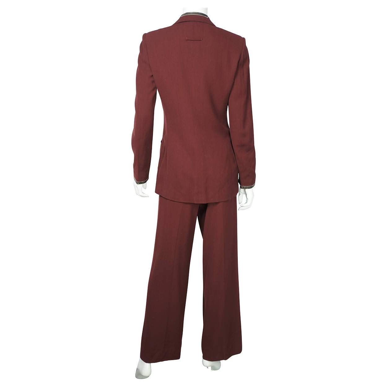 Vintage 1990s Jean-Paul Gaultier Pant Suit - Burgundy  - 8 M - Poppy's Vintage Clothing