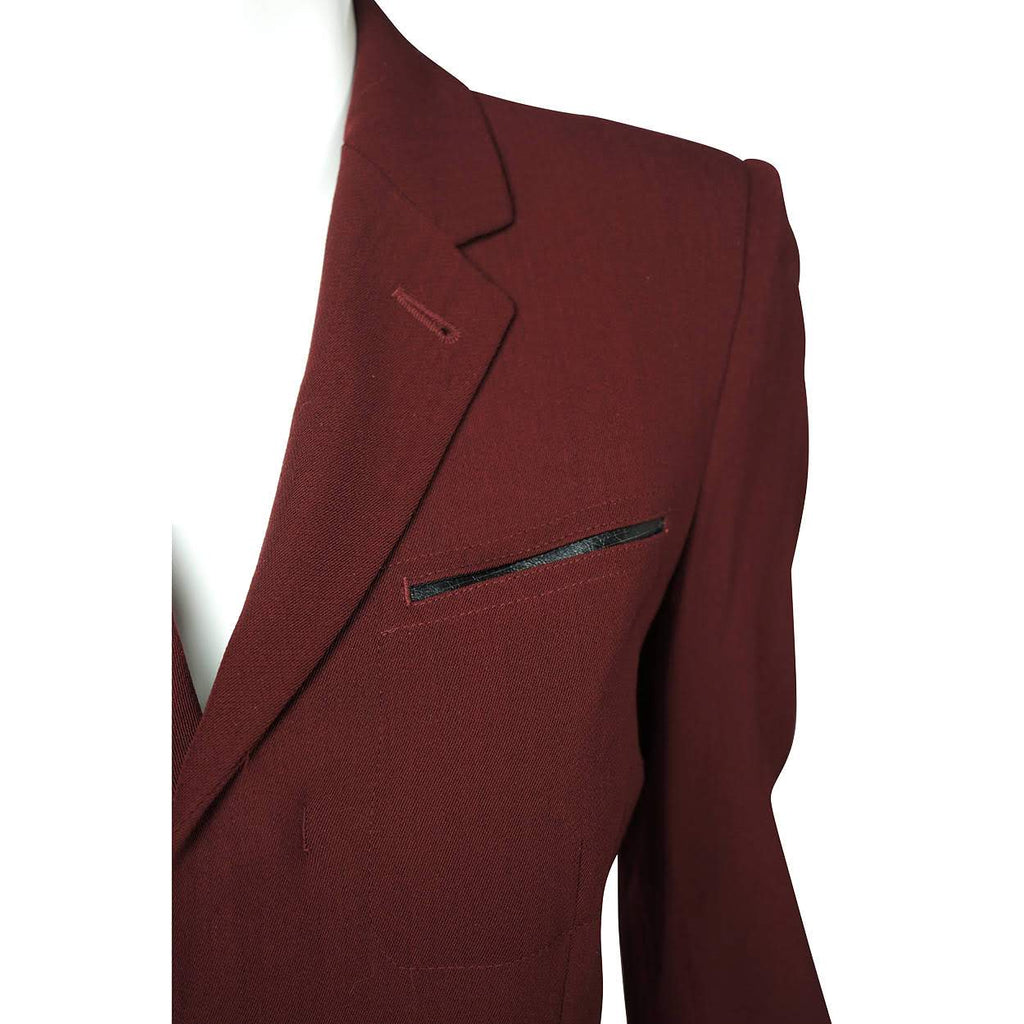 Vintage 1990s Jean-Paul Gaultier Pant Suit - Burgundy  - 8 M - Poppy's Vintage Clothing