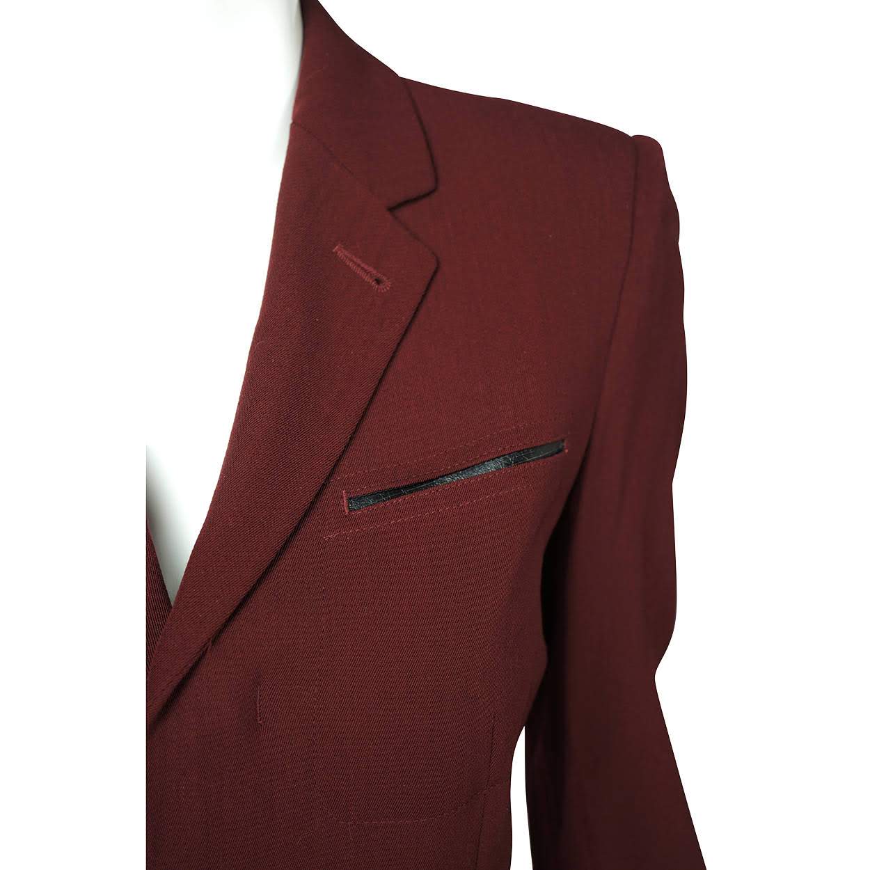 Vintage 1990s Jean-Paul Gaultier Pant Suit - Burgundy  - 8 M - Poppy's Vintage Clothing