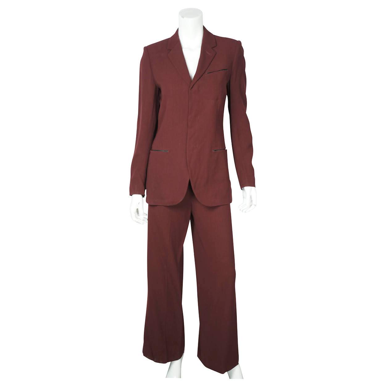 Vintage 1990s Jean-Paul Gaultier Pant Suit - Burgundy - 8 M