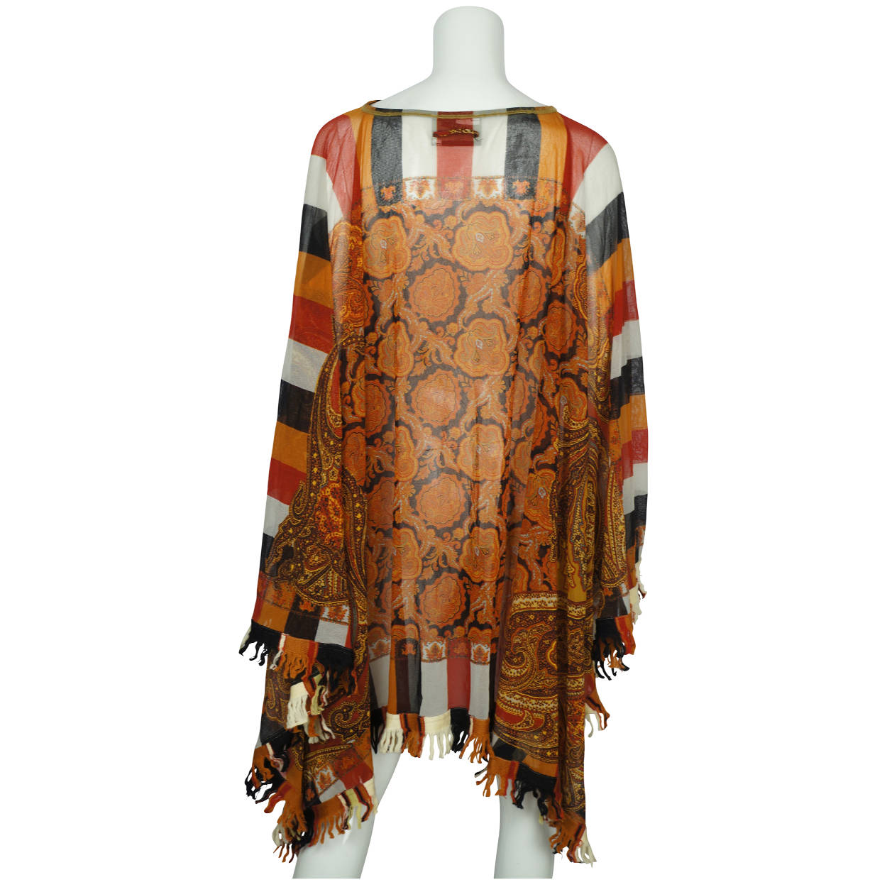 Jean Paul Gaultier Maille Femme Paisley Poncho Nylon Mesh One Size