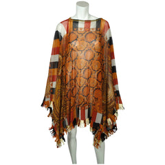 Jean Paul Gaultier Maille Femme Paisley Poncho Nylon Mesh One Size / Medium - Poppy's Vintage Clothing