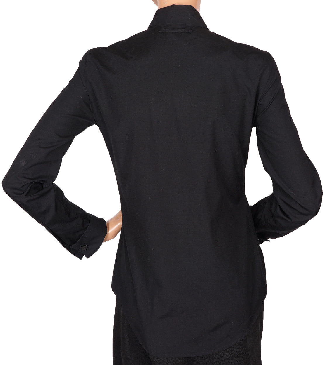 1990s Jean Paul Gaultier Femme Black Cotton Blouse S - Poppy's Vintage Clothing