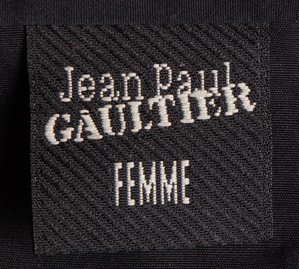1990s Jean Paul Gaultier Femme Black Cotton Blouse S - Poppy's Vintage Clothing