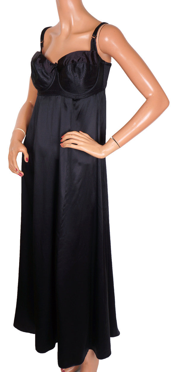 1990s Dress by Jean Paul Gaultier in Black Silk Chiffon & Knit - Poppy's Vintage Clothing