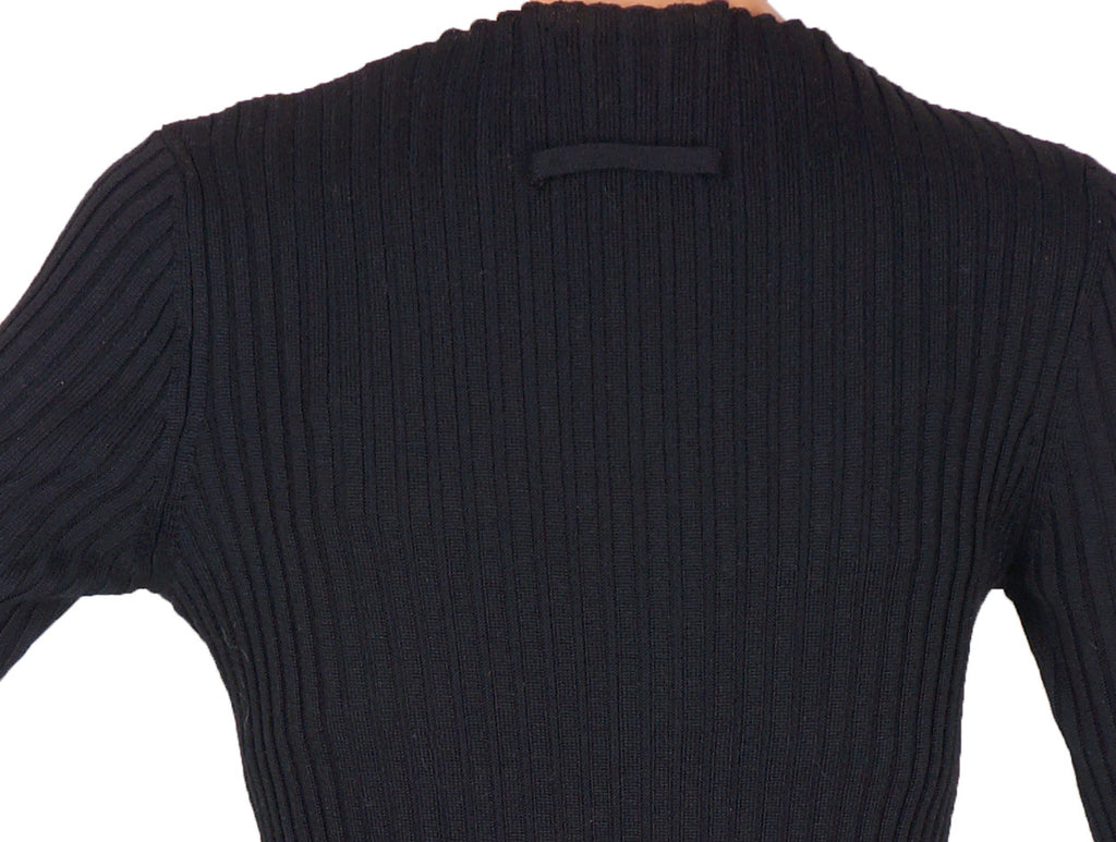1990s Dress by Jean Paul Gaultier in Black Silk Chiffon & Knit - Poppy's Vintage Clothing