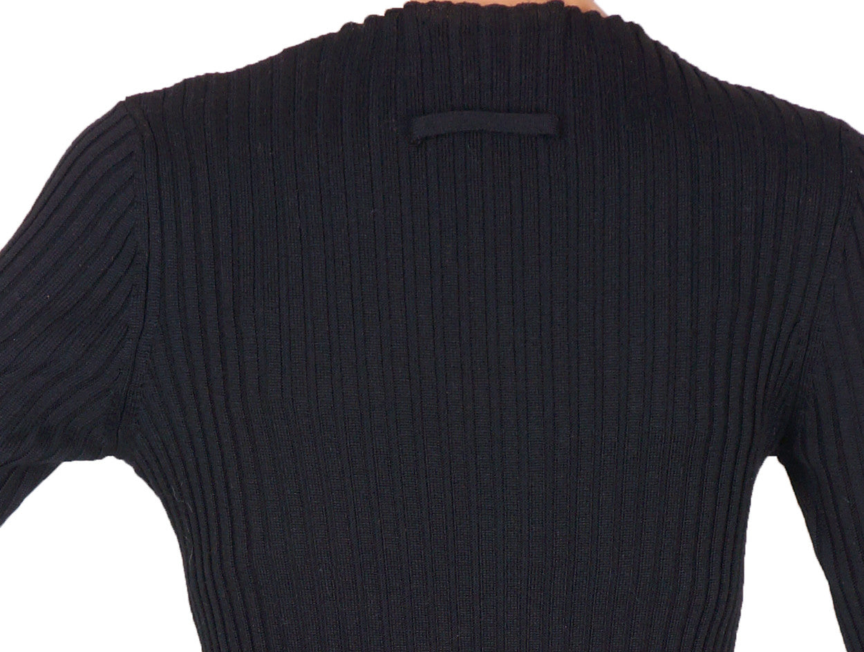 1990s Dress by Jean Paul Gaultier in Black Silk Chiffon & Knit - Poppy's Vintage Clothing