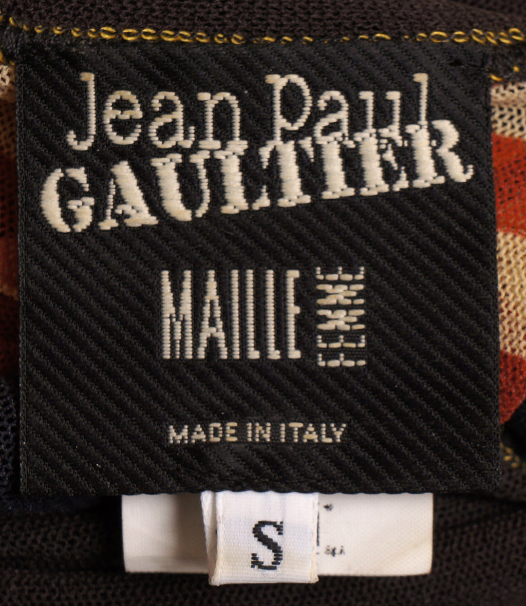 Jean Paul Gaultier Mesh Tattoo Print Top T-Shirt - S - Poppy's Vintage Clothing