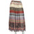 Vintage 1980s Indian Gauze Cotton Skirt w Metallic Thread Floral Print One Size - Poppy's Vintage Clothing