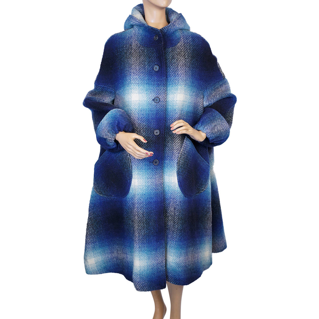 Vintage 1980s Irish Wool Tweed Coat Plaid Boru by Jimmy Hourihan Dublin Ireland M - Poppy's Vintage Clothing