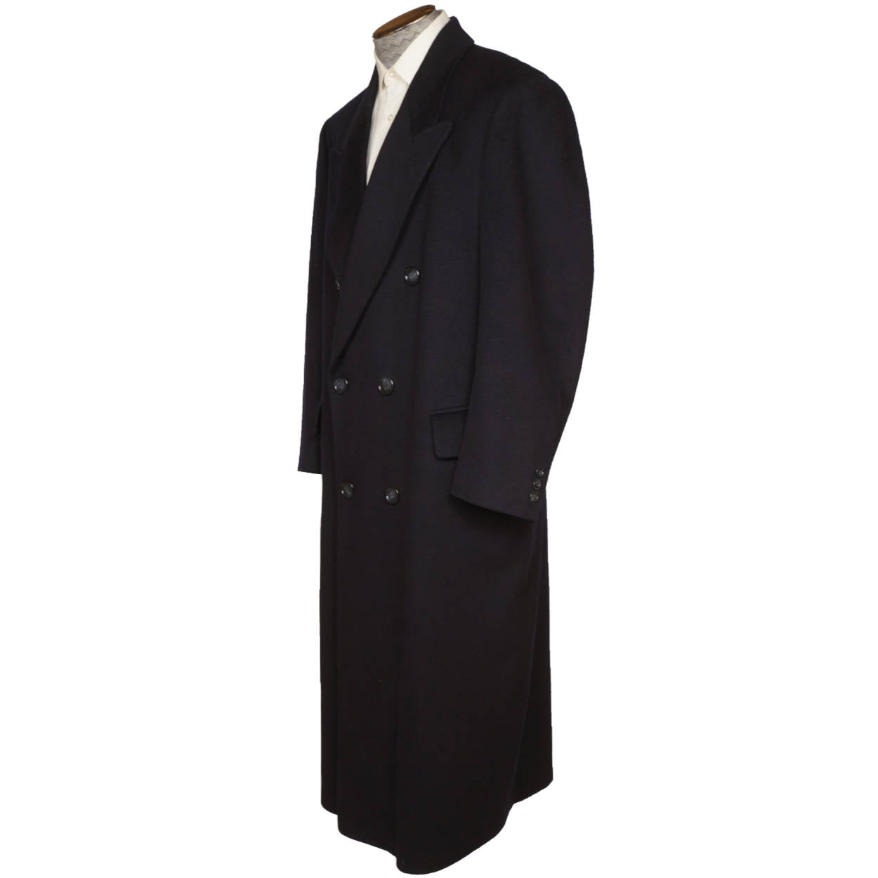Loro Piana Wool Cashmere Coat Custom Tailor Overcoat Mens Topcoat Size L - Poppy's Vintage Clothing