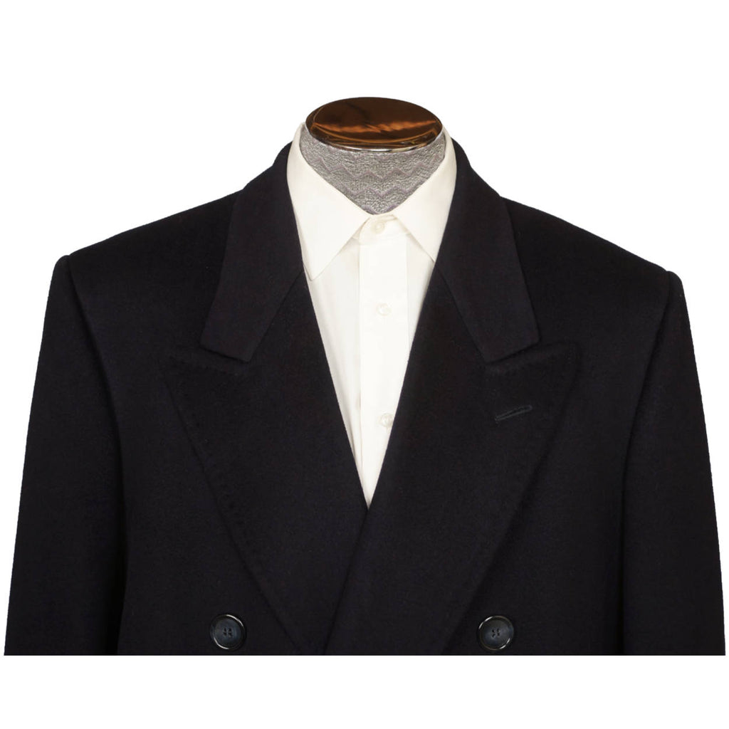 Loro Piana Wool Cashmere Coat Custom Tailor Overcoat Mens Topcoat Size L - Poppy's Vintage Clothing