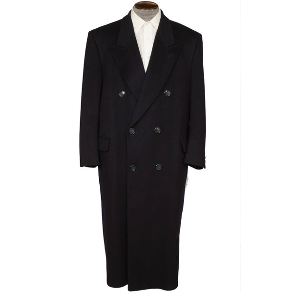 Loro Piana Wool Cashmere Coat Custom Tailor Overcoat Mens Topcoat Size L - Poppy's Vintage Clothing