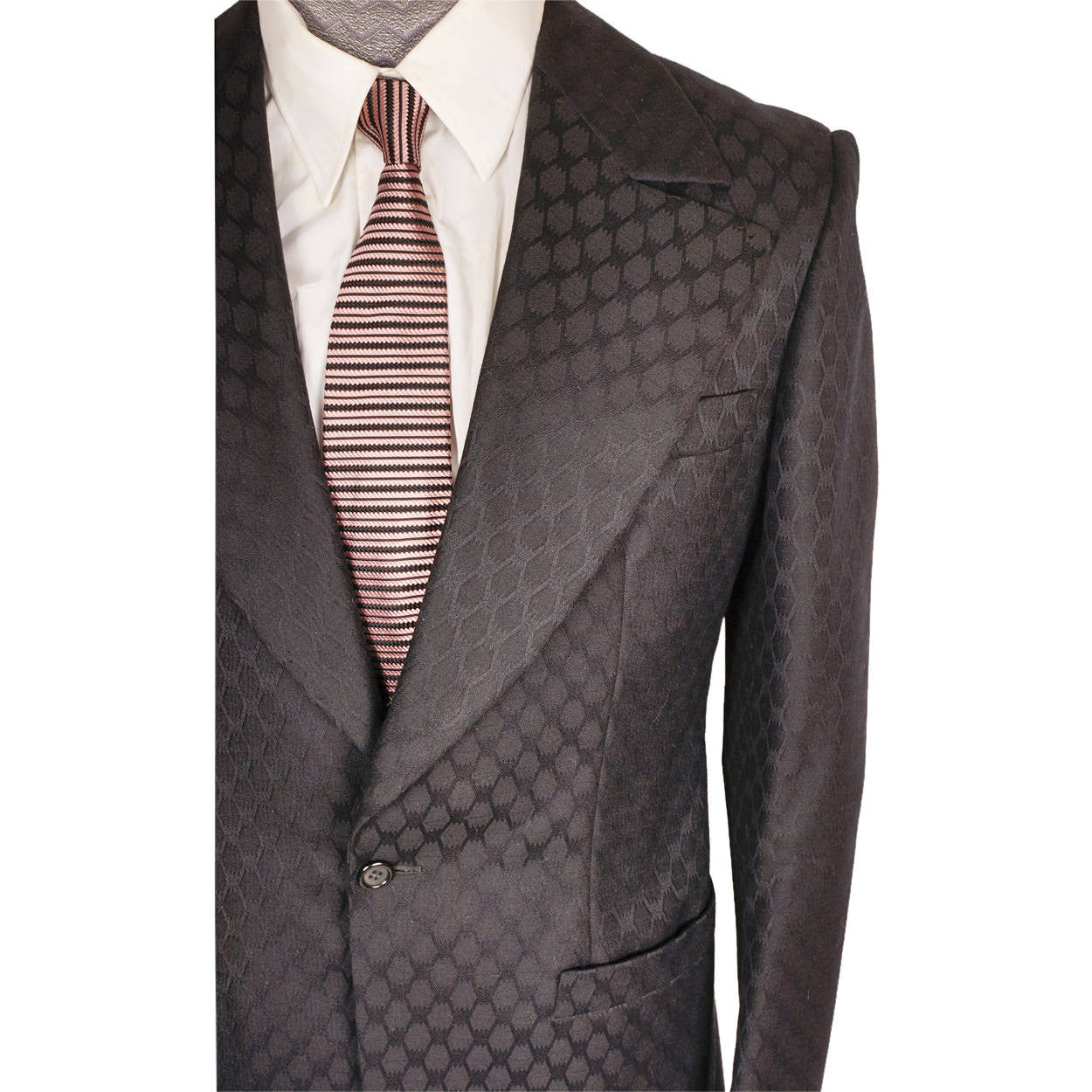 Vintage 70s Mens Suit Custom Tailored John Di Pietro Montreal Size M - Poppy's Vintage Clothing