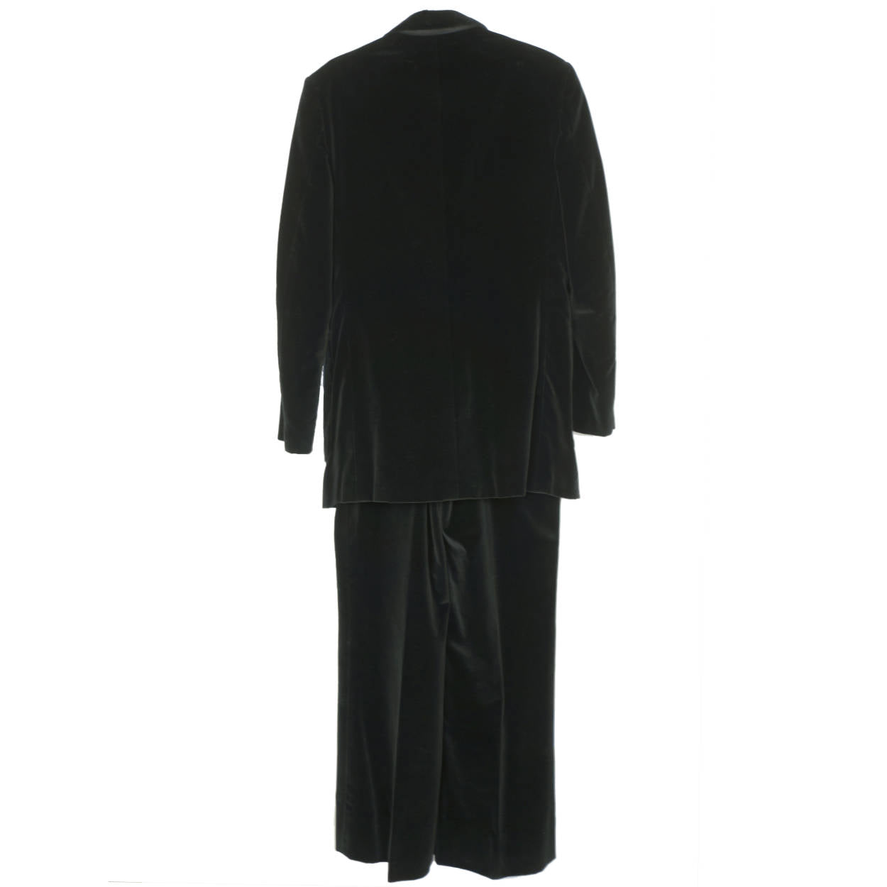 Vintage 1970s John Warden Mens Suit Black Velvet Size S W32 - Poppy's Vintage Clothing