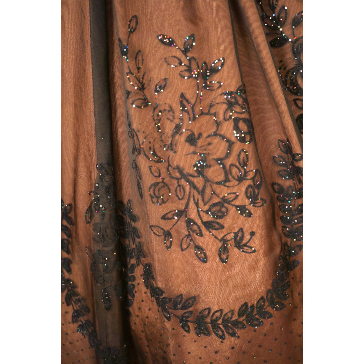 Vintage 1950s Crinoline Dress by Jonathan Logan Sparkly Flocked Voile Taffeta M - Poppy's Vintage Clothing