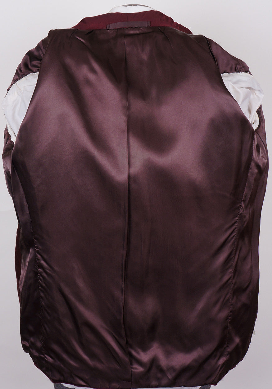 Vintage 70s Maroon Velvet Smoking Jacket by Bespoke Tailor Savile Row - Poppy's Vintage Clothing
