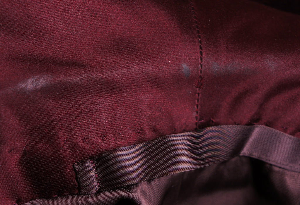 Vintage 70s Maroon Velvet Smoking Jacket by Bespoke Tailor Savile Row - Poppy's Vintage Clothing