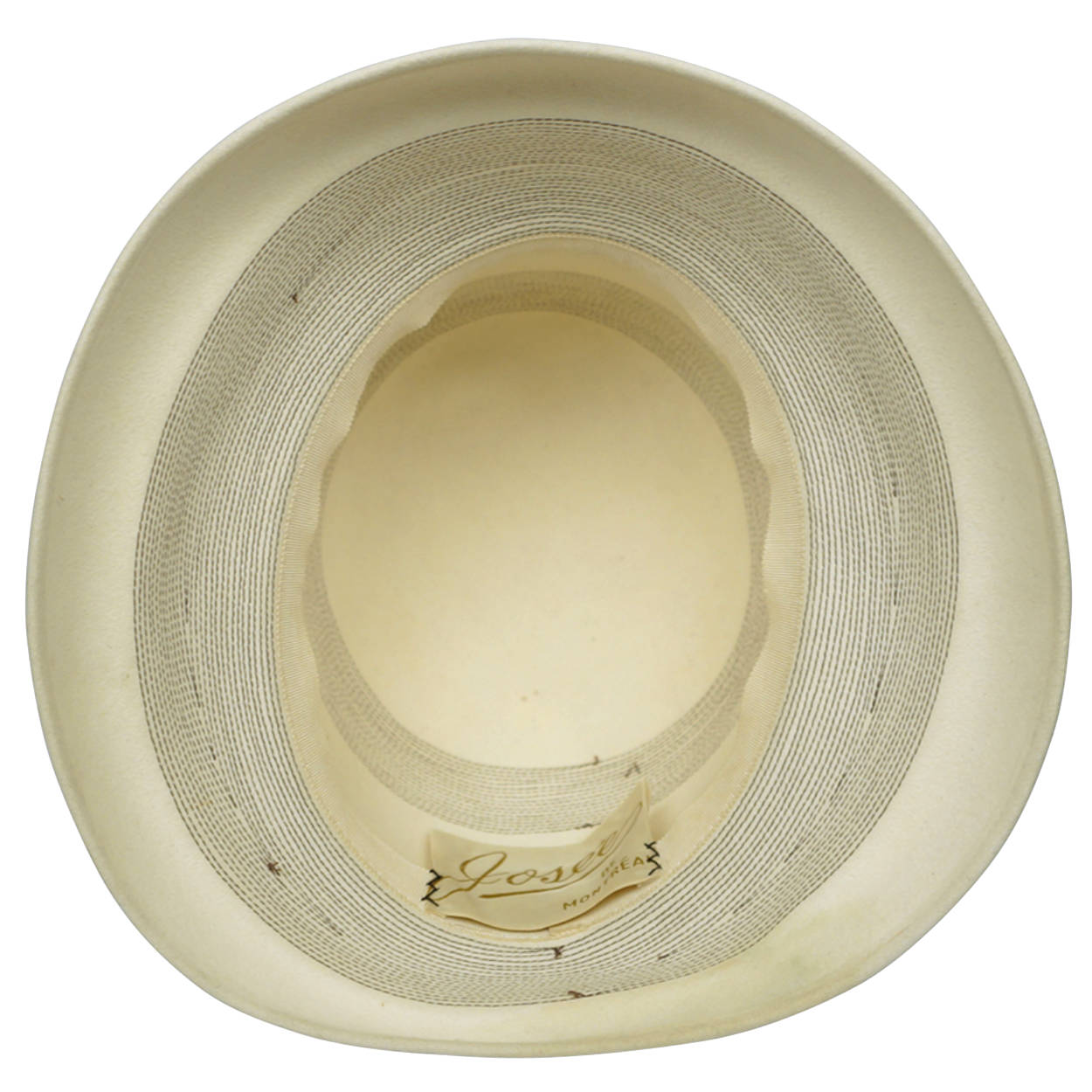 Vintage 1960s Bucket Hat with High Crown Off White Felt Josee Montreal Size M - Poppy's Vintage Clothing