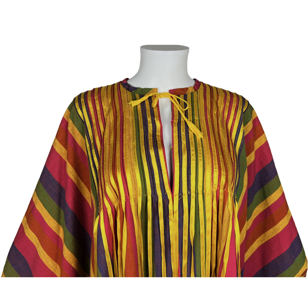 Vintage 1970s Diseno Josefa Caftan Dress Multicolor Cotton