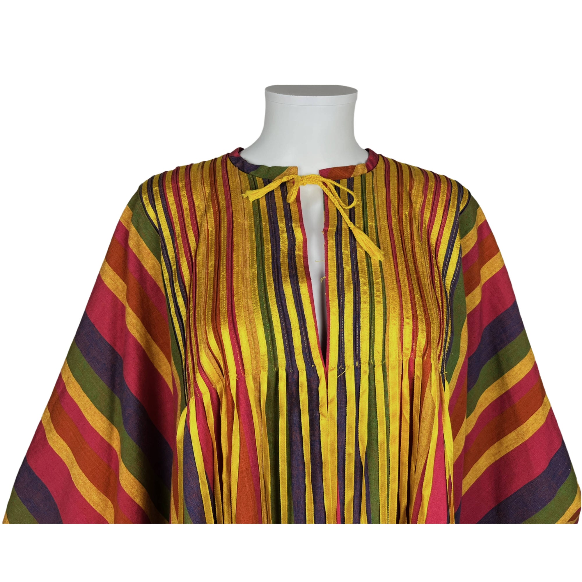 Vintage 1970s Diseno Josefa Caftan Dress Multicolor Cotton