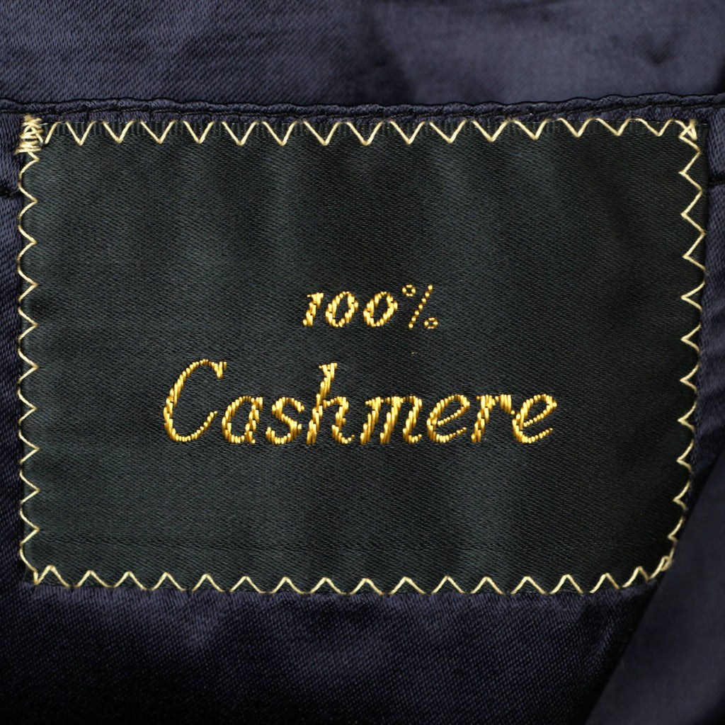 Vintage Mens 100% Cashmere Coat Navy Trench Overcoat Size 44 - Poppy's Vintage Clothing