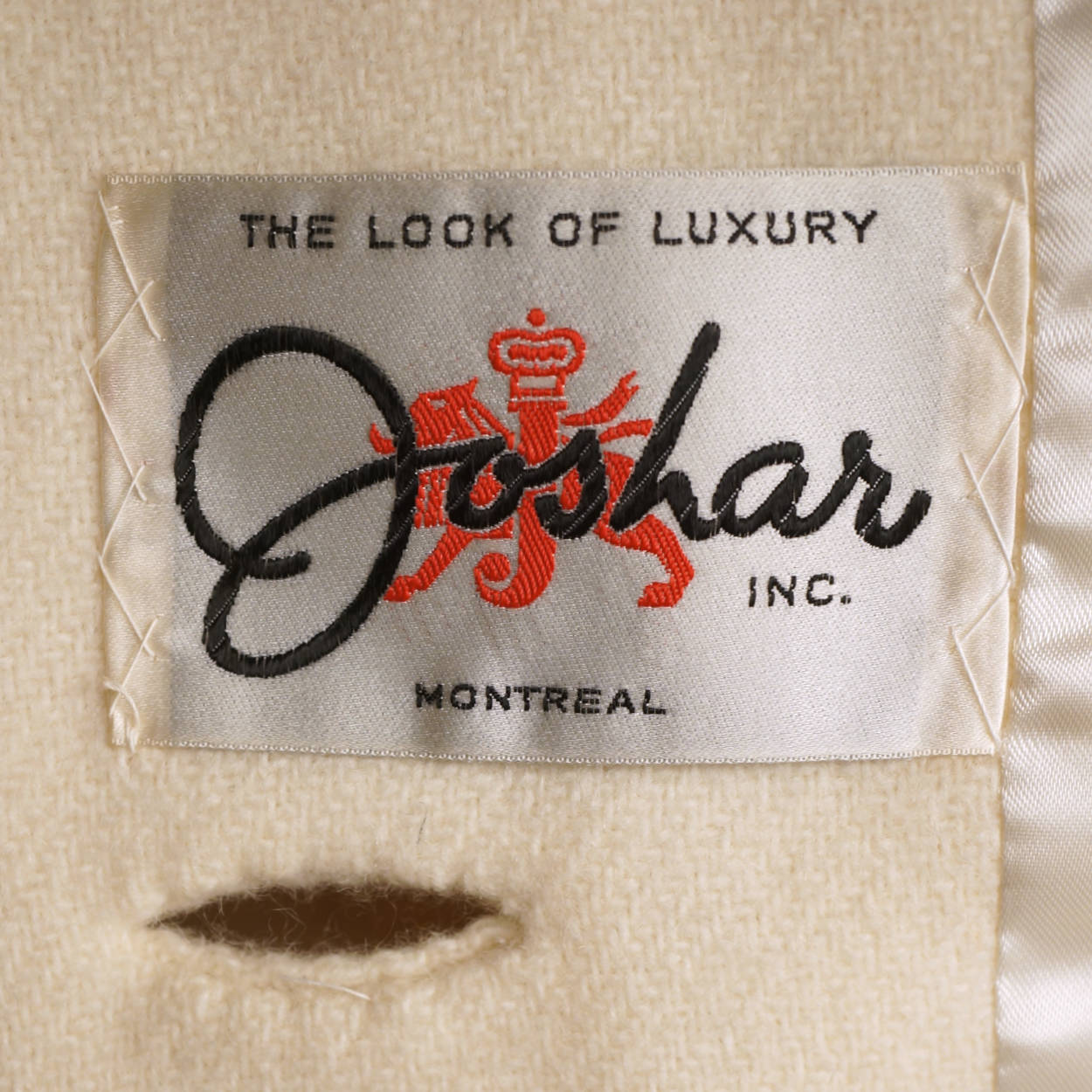 Vintage 1960s Wool Dress &amp; Coat Set Cream White &amp; Brown Joshar Montreal Size M L - Poppy's Vintage Clothing