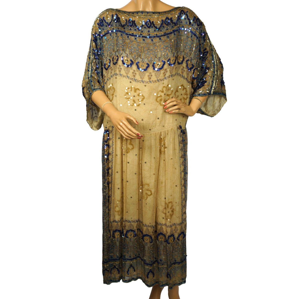 Vintage 1970s Judith Ann Creations Indian Silk Dress Sequinned Beaded – Poppy's Vintage Clothing
