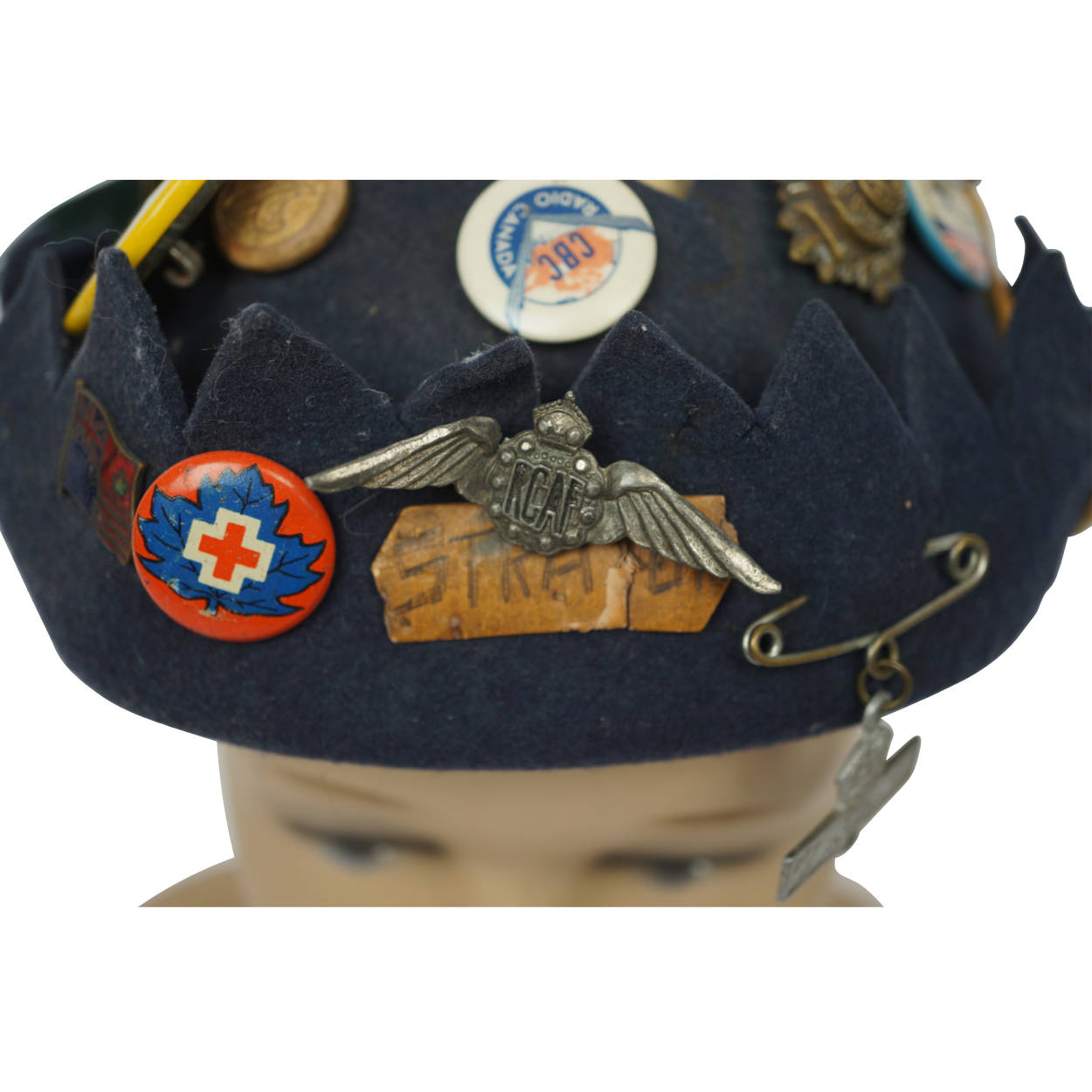 Vintage 40s Jughead Hat Whoopee Cap WWII Pinbacks - Poppy's Vintage Clothing