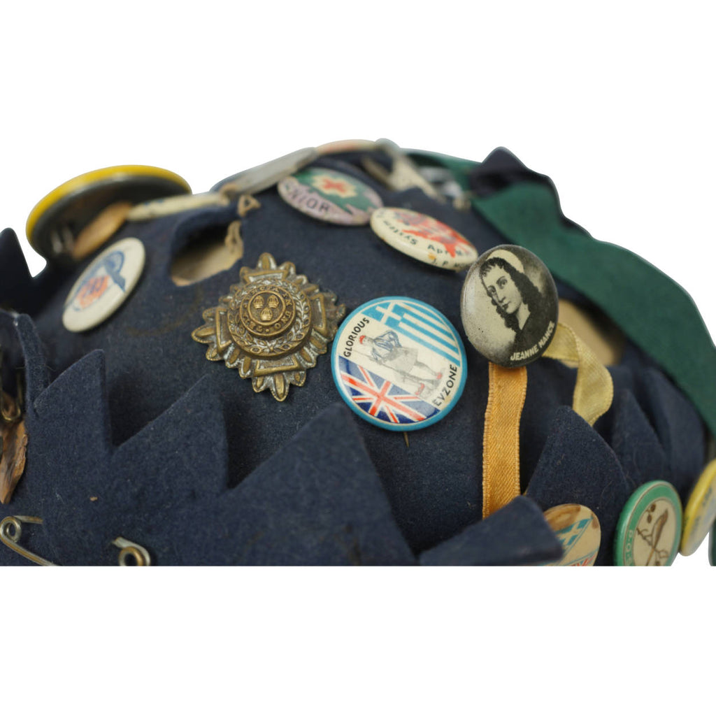 Vintage 40s Jughead Hat Whoopee Cap WWII Pinbacks - Poppy's Vintage Clothing