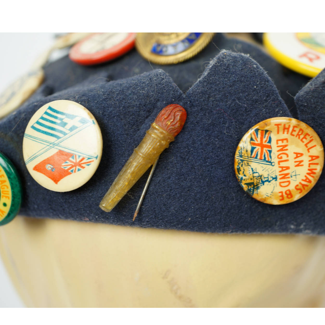 Vintage 40s Jughead Hat Whoopee Cap WWII Pinbacks - Poppy's Vintage Clothing