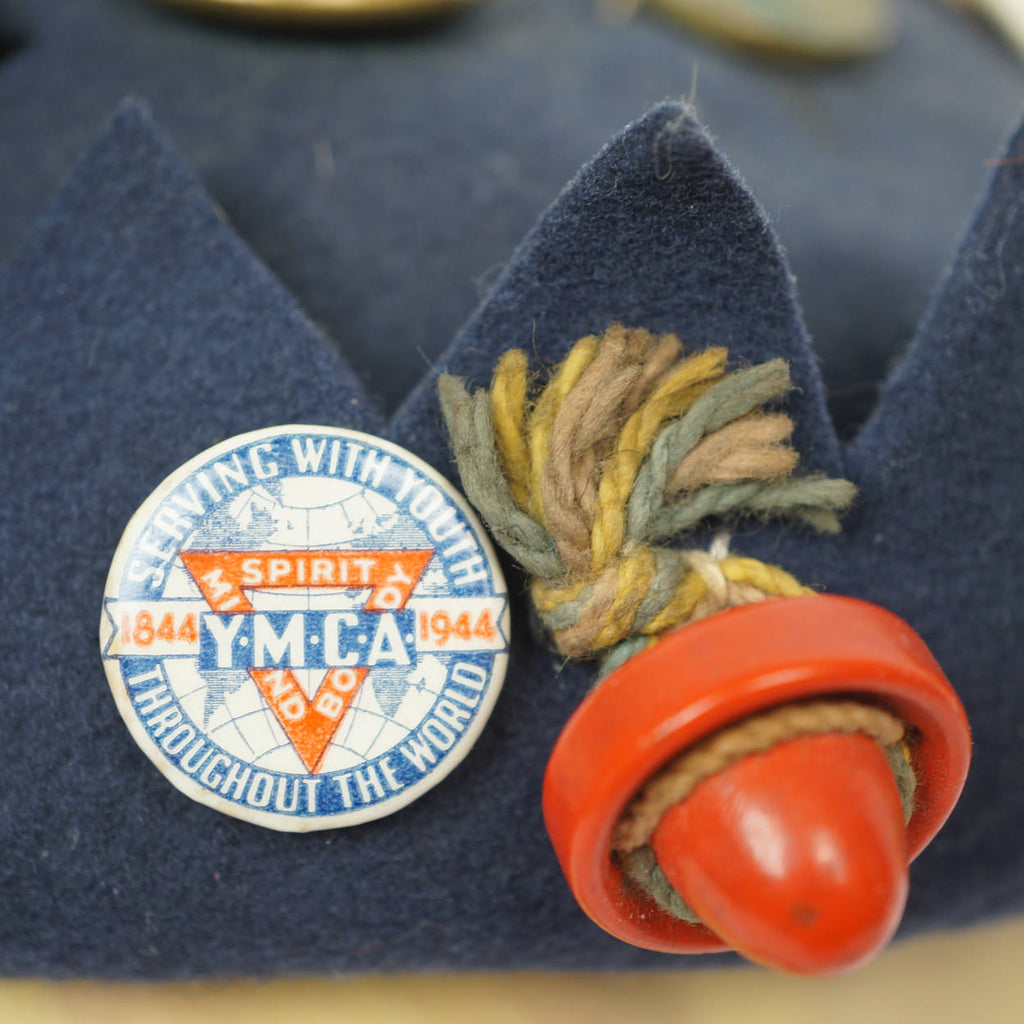 Vintage 40s Jughead Hat Whoopee Cap WWII Pinbacks - Poppy's Vintage Clothing