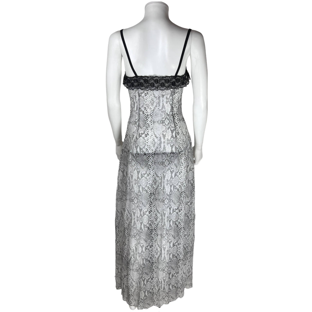 NOS 1970s Vintage Nightgown w Matching Panties Snakeskin Ptn