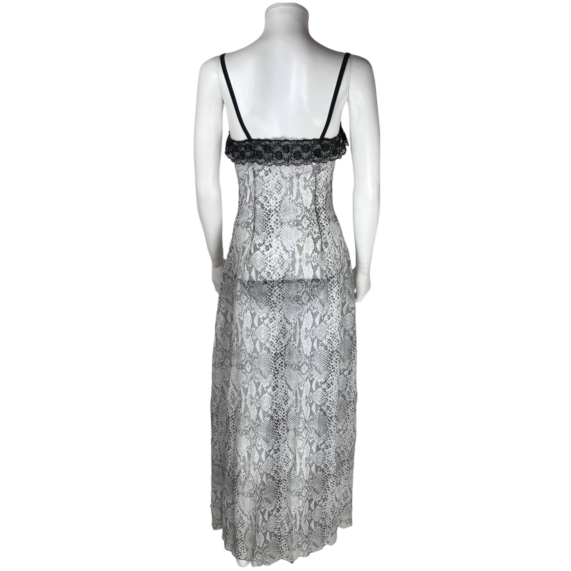 NOS 1970s Vintage Nightgown w Matching Panties Snakeskin Ptn