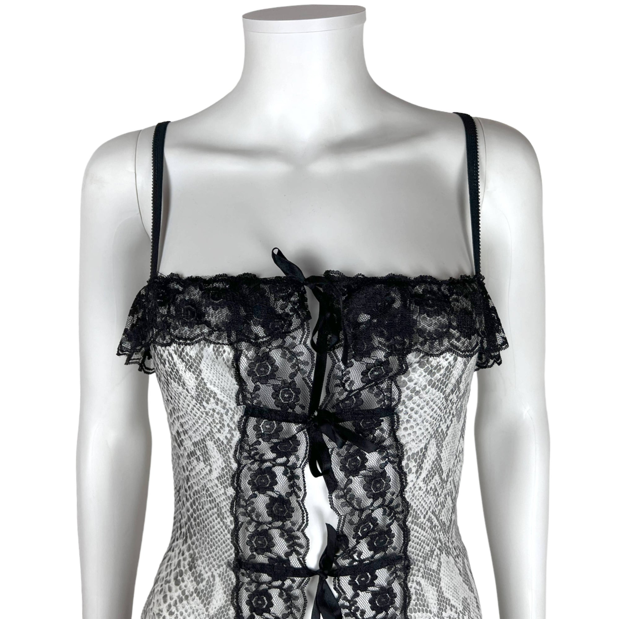 NOS 1970s Vintage Nightgown w Matching Panties Snakeskin Ptn