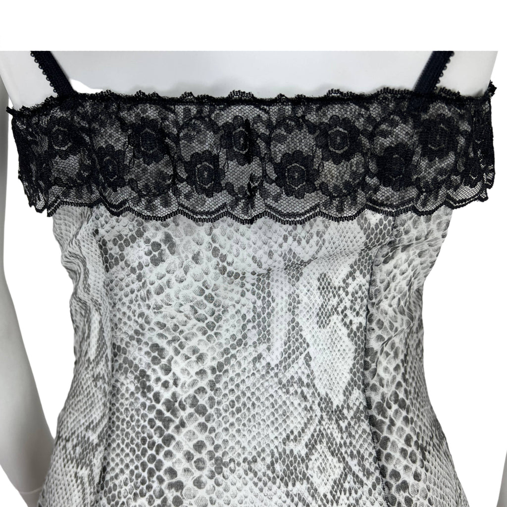 NOS 1970s Vintage Nightgown w Matching Panties Snakeskin Ptn