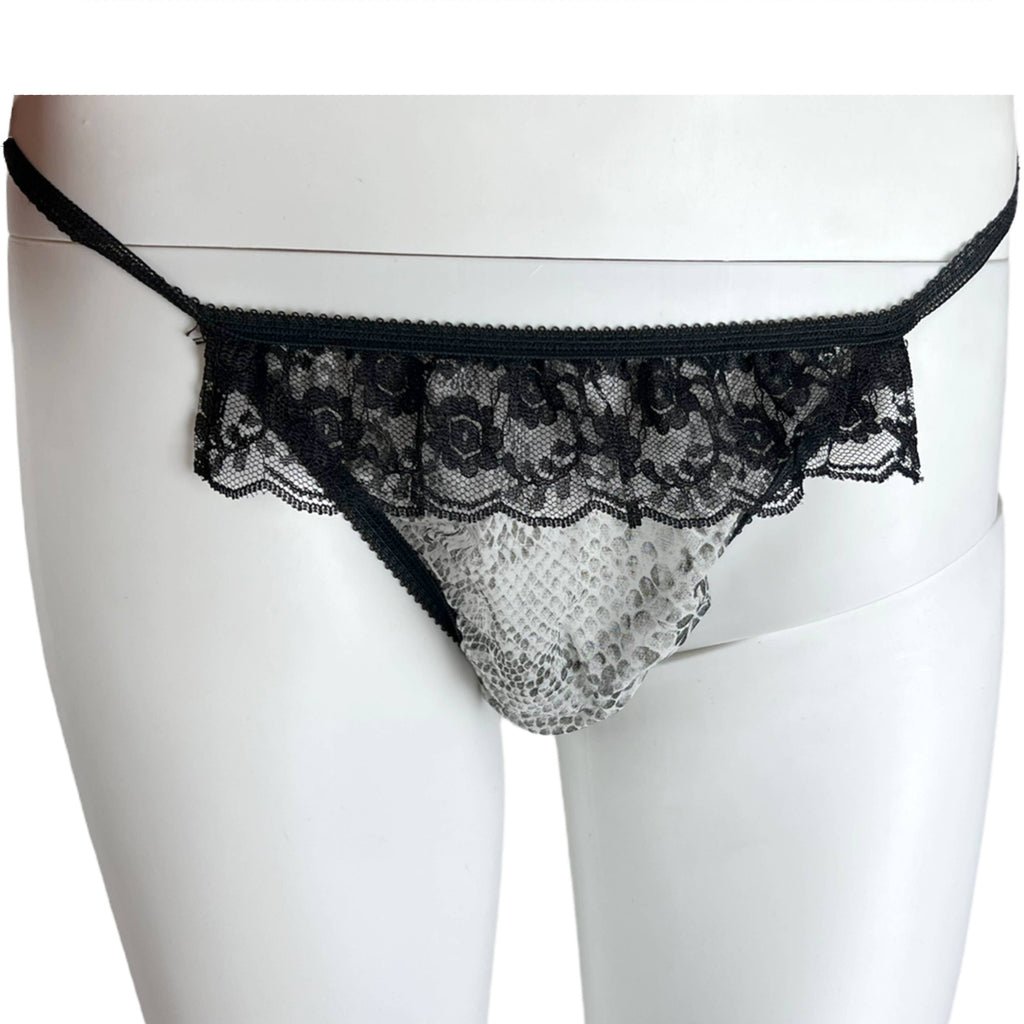 NOS 1970s Vintage Nightgown w Matching Panties Snakeskin Ptn