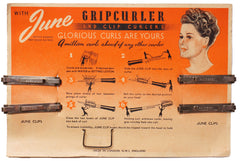 Vintage 1940s June Clips for Gripcurler Hair Curls on Card Made in England - Poppy's Vintage Clothing