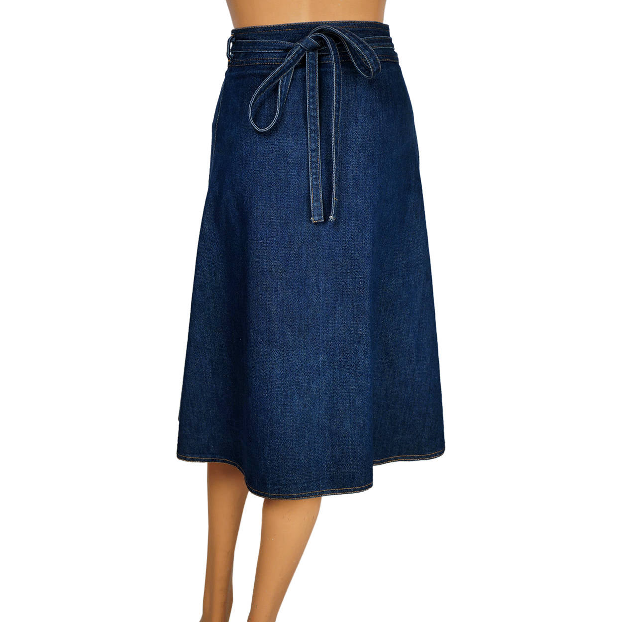 Vintage 1970s Denim Jeans Wraparound Skirt Simpsons Sears Junior Bazaar Size M 9 - Poppy's Vintage Clothing