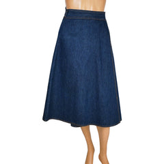 Vintage 1970s Denim Jeans Wraparound Skirt Simpsons Sears Junior Bazaar Size M 9 - Poppy's Vintage Clothing