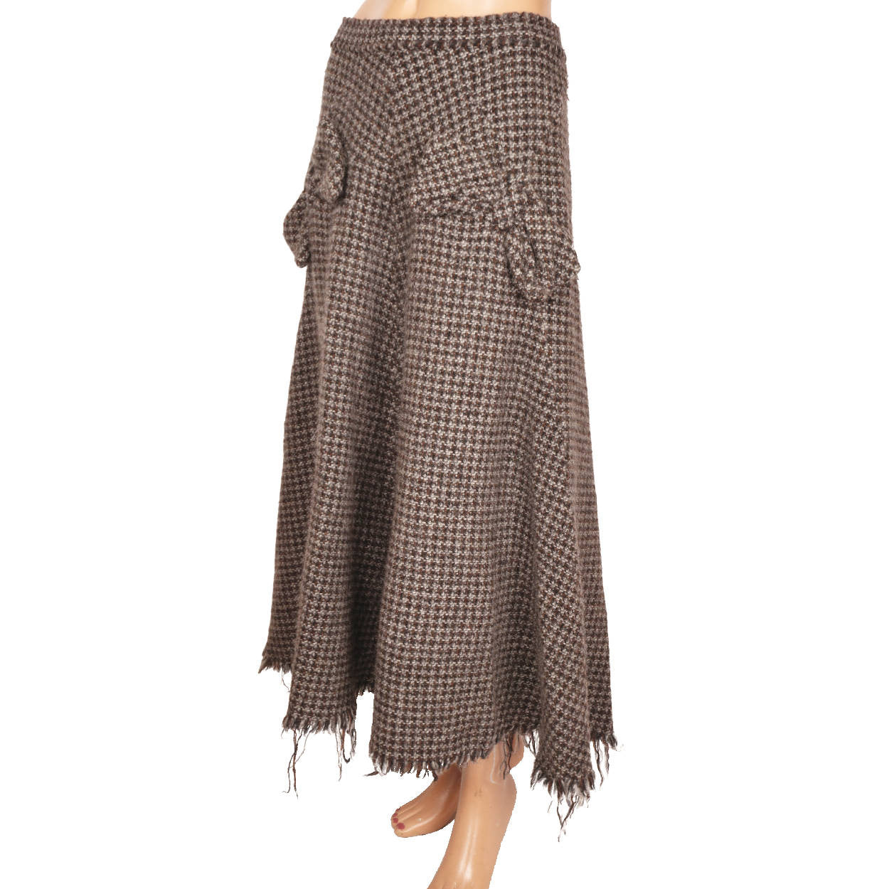 Junya Watanabe Comme des Garcons Raw Edges Wool Skirt - M - Poppy's Vintage Clothing