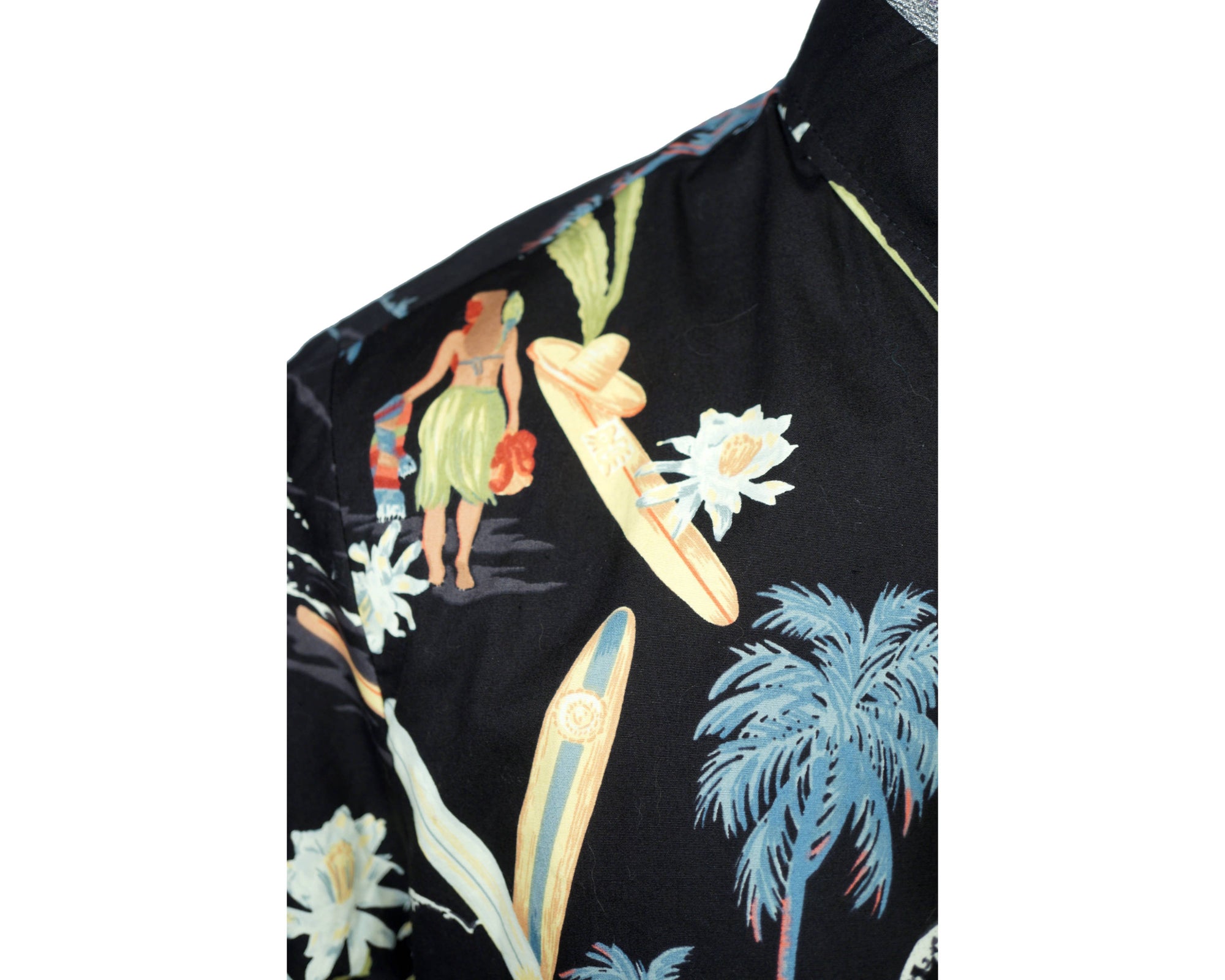 Vintage Kahala Hawaiian Shirt Hula Girl Surfer Print Size M - Poppy's Vintage Clothing