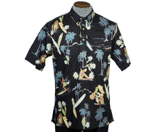 Vintage Kahala Hawaiian Shirt Hula Girl Surfer Print Size M - Poppy's Vintage Clothing