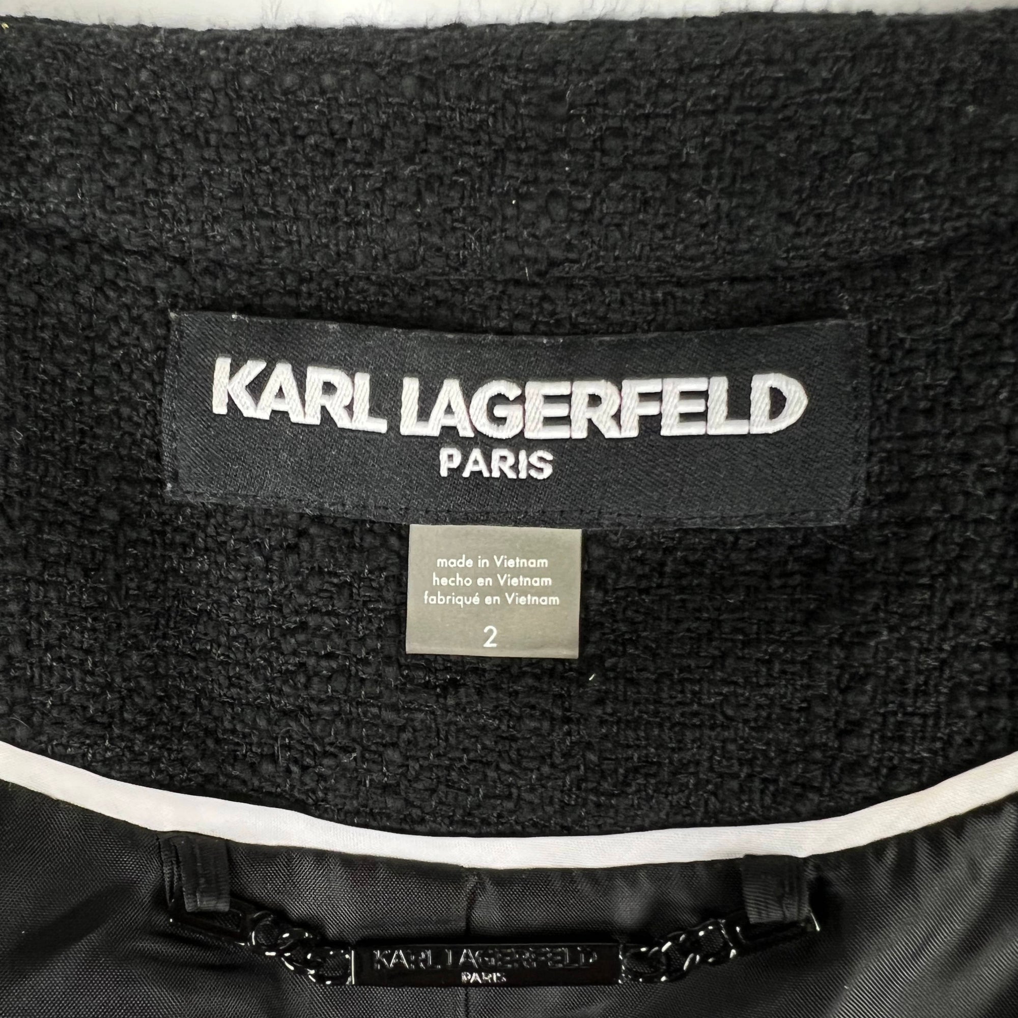 Karl Lagerfeld Dress Black and White Tweed Size 2