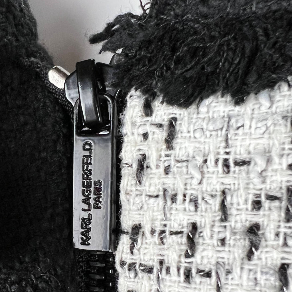 Karl Lagerfeld Dress Black and White Tweed Size 2 – Poppy's Vintage Clothing Karl Lagerfeld Dress Black and White Tweed Size 2 – Poppy's Vintage Clothing